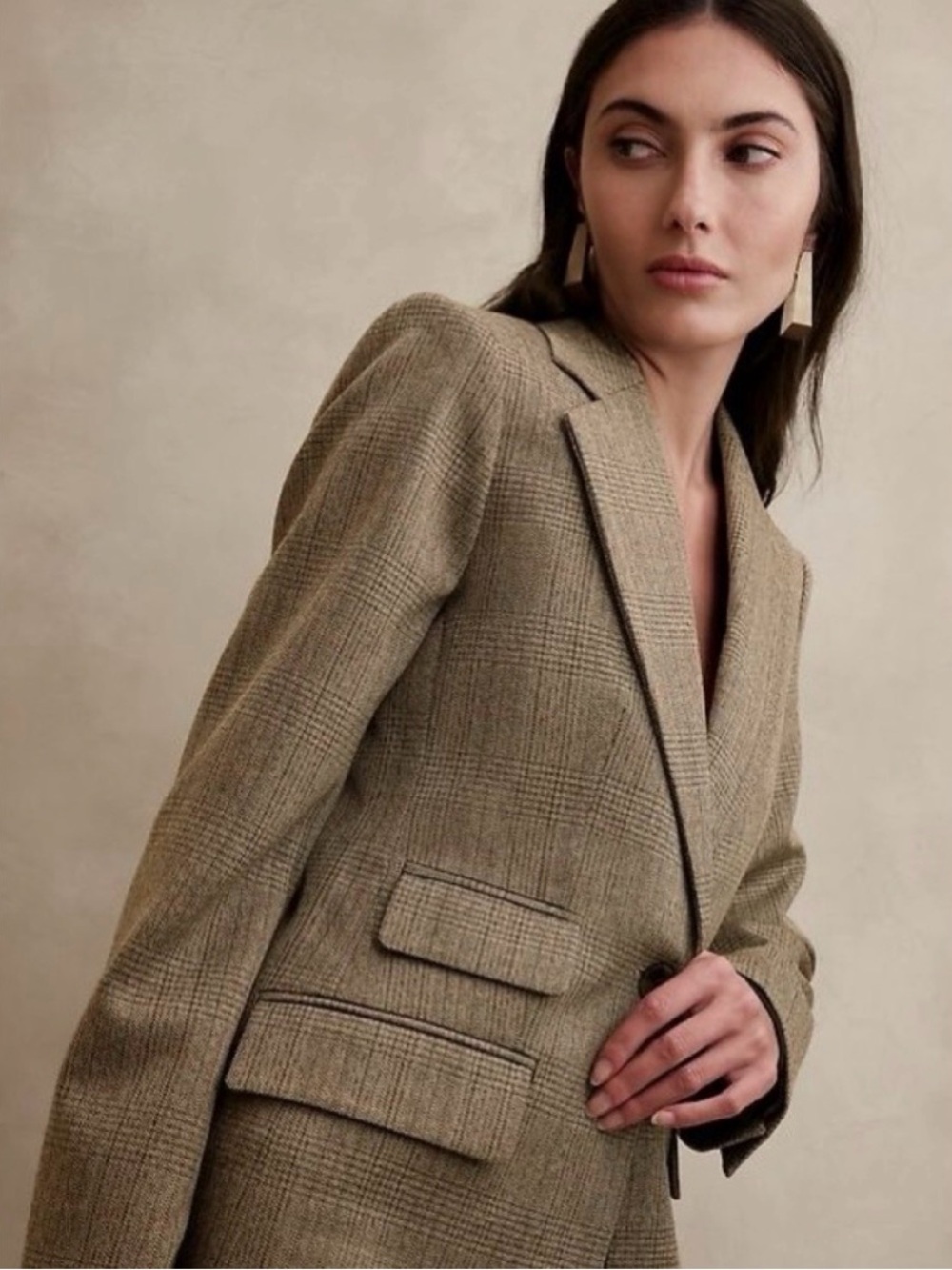 NWT LIDO SCULPTED ITALIAN WOOL BLAZER | DOWNTOWN PLAID | SIZE 10 - Picture 3 of 10